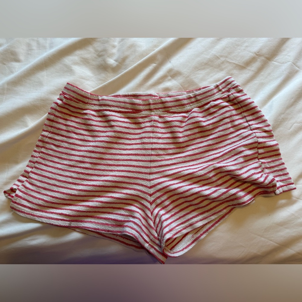 Aerie Striped Sleep Shorts size Medium Red Pajama Bottoms